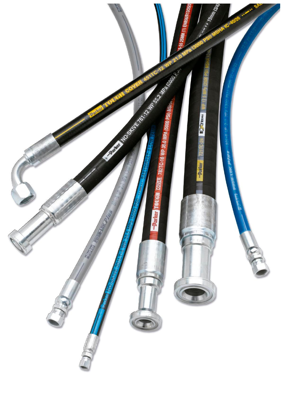 Mangueira hidráulica de média e alta pressão. Respetivos terminais